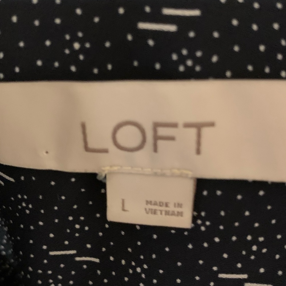 LOFT navy button down blouse